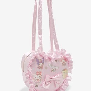 Pink Heart-Shaped Ruffle Bag